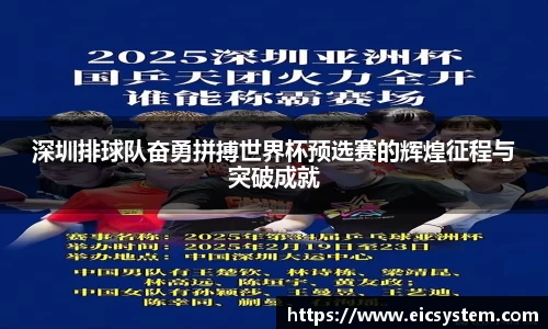 深圳排球队奋勇拼搏世界杯预选赛的辉煌征程与突破成就